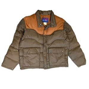 Vintage 70s Down Designs Two Tone Puffer Jacket XL